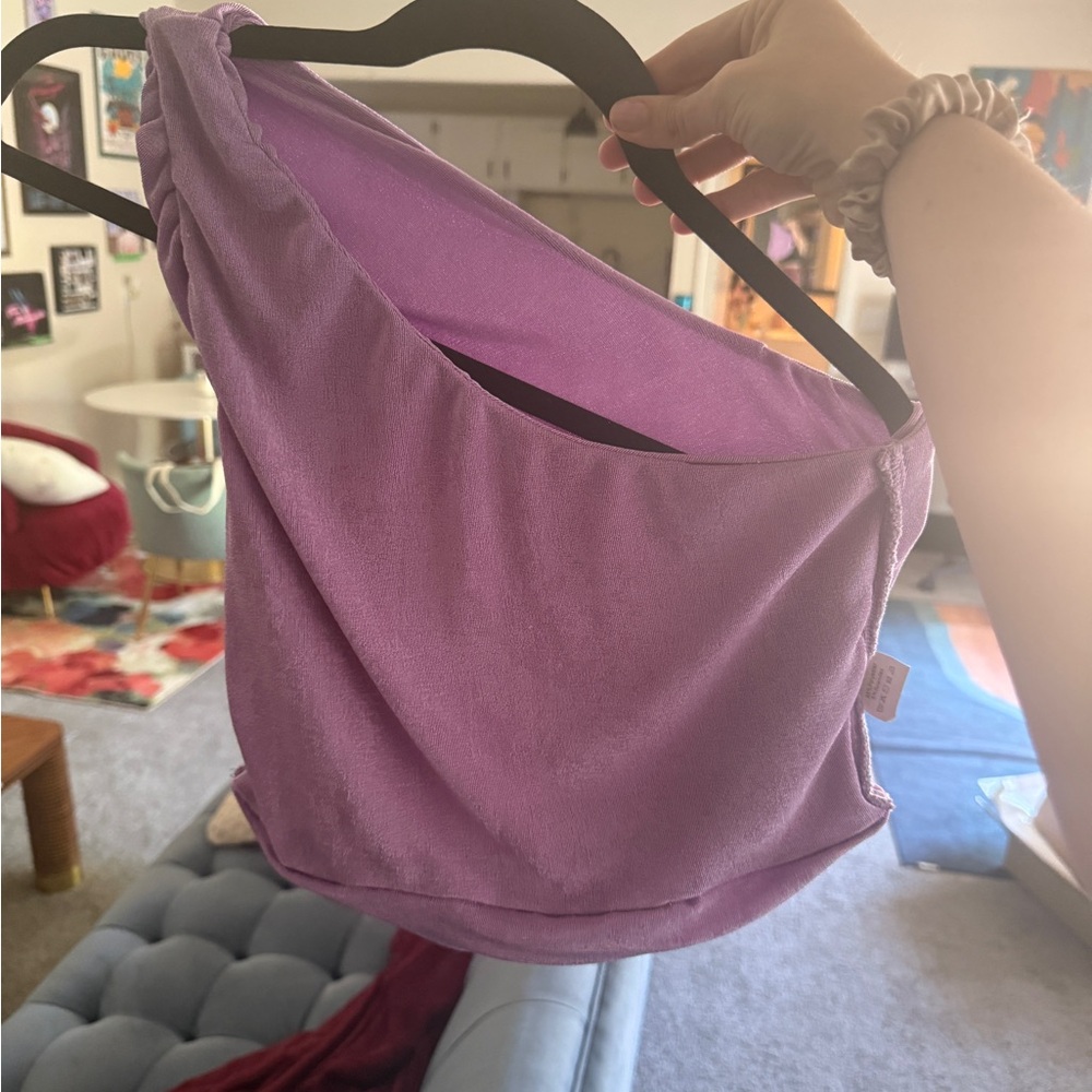 Amazon Lavender Women's One Shoulder Crop Top (size XL)